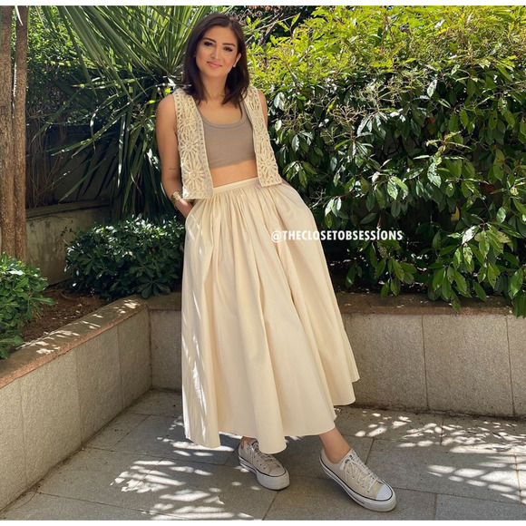 ZARA BLOGGER FAVE!!! Textured Midi Skirt NWT - Picture 12 of 16